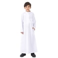 thumbnail image 1 of Kcodviy Arabic Thobe Muslim Thobe Thanks Shirt for Boys Long Sleeve Kaftan Crew Boys Long Sleeve Shirts Robe National Teenage Boys Little Boys Long Sleeve Embroidered Robe Set Arab Children's Wear R, 1 of 9