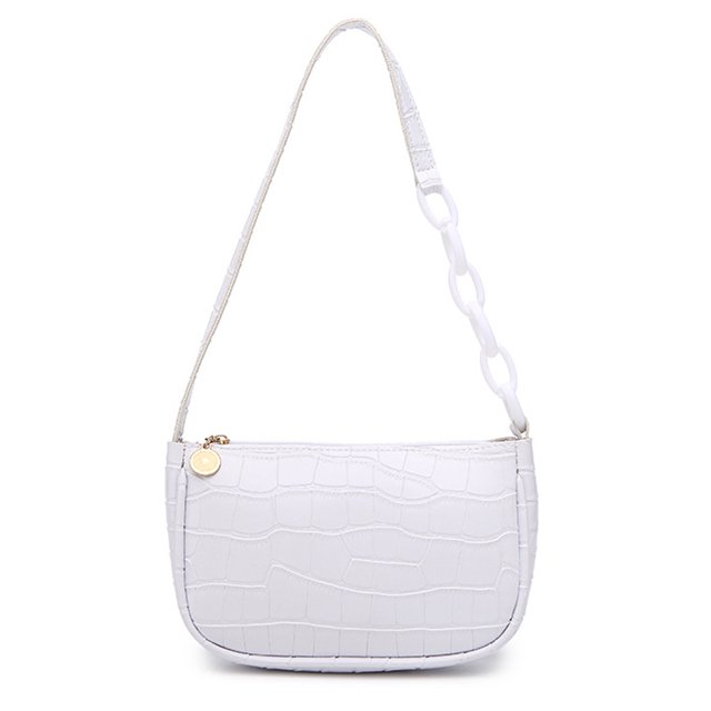 Sac à Bandoulière Classique Rétro en Similicuir à Effet Crocodile pour Femmes