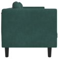 thumbnail image 3 of vidaXL Sofa avec Coussins 3 Places en Velours Vert Foncé, 3 of 5