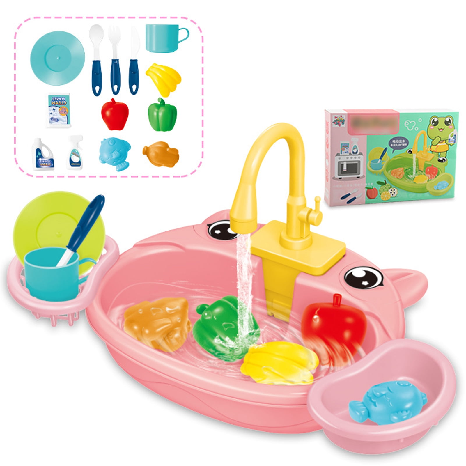 ziyahi Electric Sink And Water Play Toys Simulated Kitchen Sink For Educational Fun Reliable And Safe pink