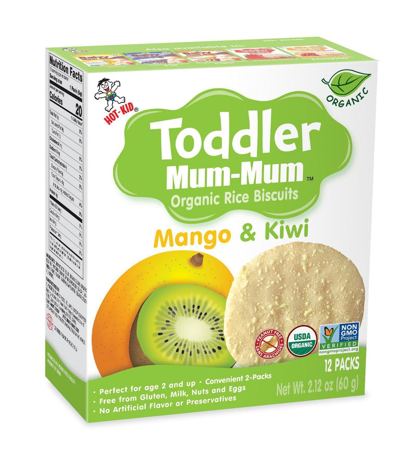 Toddler Mum-Mum Biscuits de Riz Biologiques - Mangue Kiwi