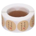thumbnail image 4 of 1 Roll Kraft Paper Stickers Handmade with Love Design Cute Heart Stationery Label Stickers for Food Labeling, 4 of 14