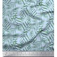 thumbnail image 1 of Soimoi Blue Velvet Fabric Pine Leaves Printed Fabric 1 Yard 58 Inch Wide, 1 of 3