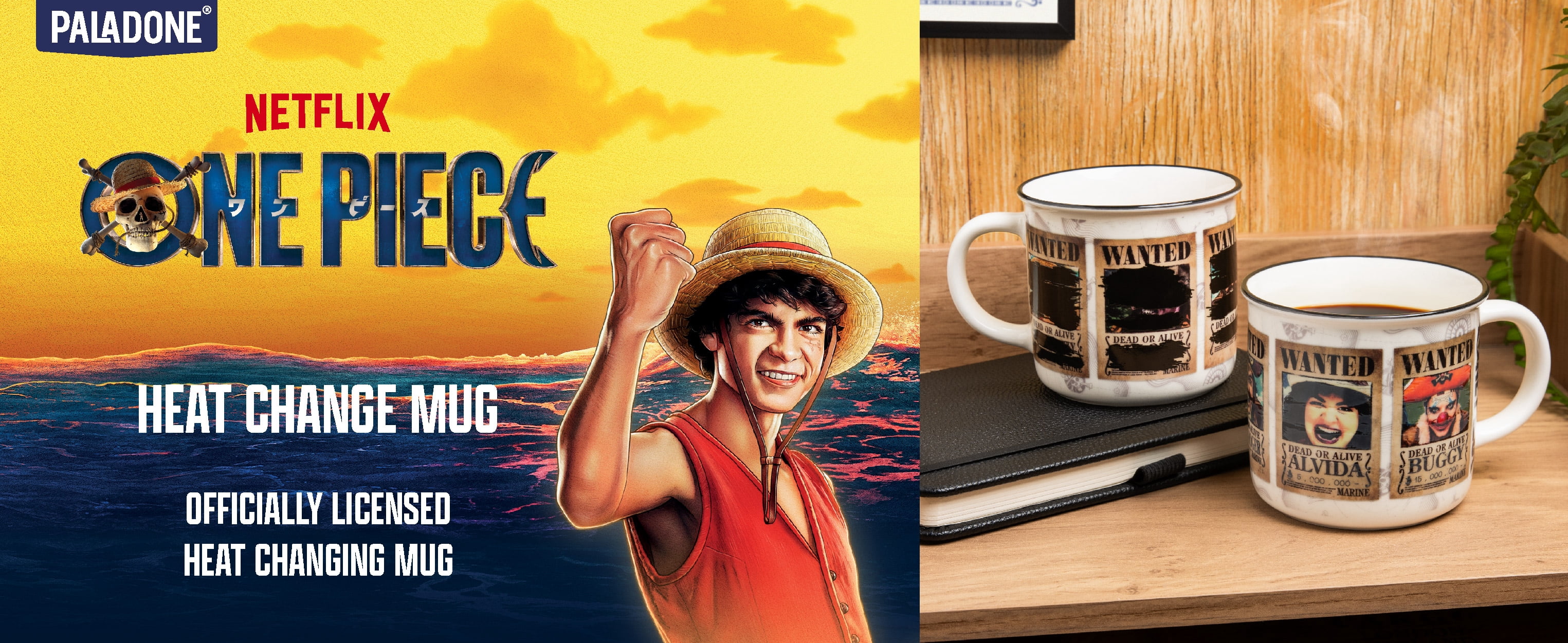 Tasse Paladone One Piece qui change de couleur à la chaleur 350 ml