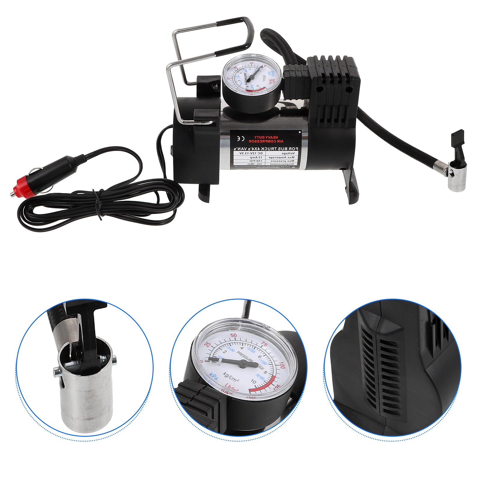 ELAYARD for Car Tires Black Compact Auto Tire Inflator with High Pressure