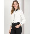 thumbnail image 2 of INSPIRE CHIC Chemise Boutonnée pour Femme à Manches Longues de Travail Col Peter Pan Blouse Haut, 2 of 6