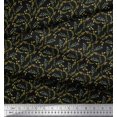 thumbnail image 2 of Soimoi Black Moss Georgette FabricLeaves Print Fabric by Yard 42 Inch Wide, 2 of 5