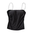 thumbnail image 2 of AherBiu Womens Camisole Tops Seamless Slim Fitting Undetshirts Summer Spaghetti Strap Basic Camisoles Solid Color, 2 of 3