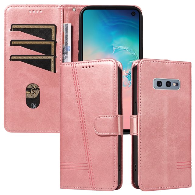 Phone Case for Samsung Galaxy S10E Magnetic PU Leather Card Slots Durable Wallet Cover