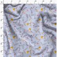 thumbnail image 3 of Soimoi Blue Modal Satin Fabric Leaf Floral Decor Fabric Printed Yard 42 Inch Wide, 3 of 6