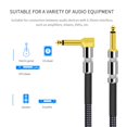thumbnail image 4 of 3 Meters/ 10 Feet Musical Instrument Audio Guitar Cable Cord 1/4 Inch Straight to Right-angle Gold-plated TS Plugs PVC Braided Fabric Jacket for Electric Guitar Bass Mixer Amplifier Equal, 4 of 5