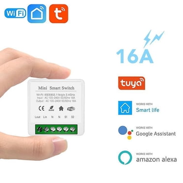Mini Interrupteur Lumineux Intelligent, Module de Brise-Lumière Bricolage, Interrupteur de Relais Intelligent Wi-Fi XUELLI Contrôlé par l'Application Smart Life/tuya, Compatible avec Alexa Echo et Google