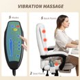 thumbnail image 4 of Vinsetto Chaise de Bureau de Massage, Chaise de Bureau en Tissu de Lin avec Repose-Pieds, Blanc, 4 of 10