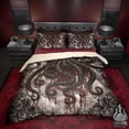 thumbnail image 1 of Gothic Bed Cover, Duvet or Comforter, Horror Kraken Tentacles, Goth Bedding, 1 of 7