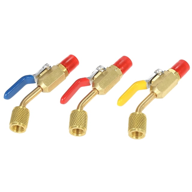 CHOK Réfrigérant de Climatisation 3 Pcs à Code de Couleur R410A R134A Valves d'Arrêt pour Réfrigération AC HVAC Tuyaux de Recharge