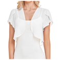 thumbnail image 2 of (2-Pack) Kcodviy Women Solid Short Kimono Cardigan Sleeve Cropped Bolero Open Button Down Sweaters with Pockets Front Chiffon Cardigan, 2 of 6
