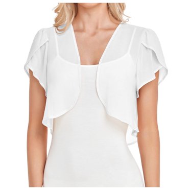 2025 Cardigan pour Femmes Femme Uni Court Cardigan d'Hiver Grande Taille Femme Manche Boléro Court Ouvert Cardigan Léger