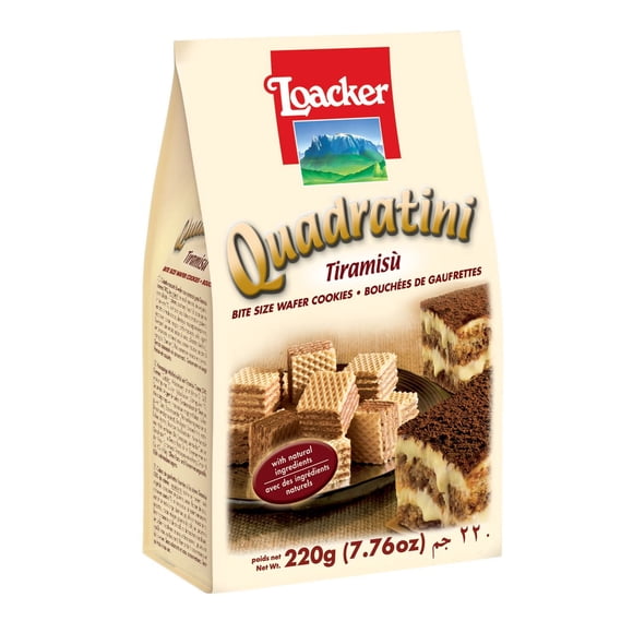 Loacker Quadratini Tiramisu Bite Size Waffer Cookies