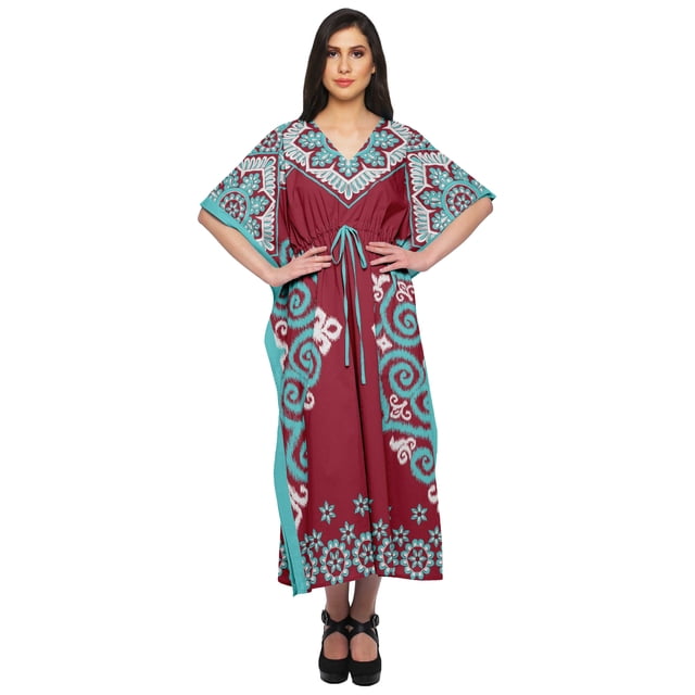 Moomaya Caftan pour Femmes Grande Taille Tenue d'Été Sortie de Plage Kimono Robe Caftan