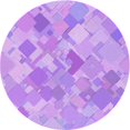 thumbnail image 1 of Ahgly Company Tapis de Zone Rond Transitionnel Violet pour Intérieur Lavable à la Machine, 3 Pieds Rond, 1 of 7
