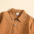 thumbnail image 4 of YTDSCS Newborn Baby Boys Cotton Linen Long-Sleeved Solid Color Shirt + Pants Spring Fall Casual 2PCS Outfits Set for 6-24 Months, 4 of 9
