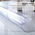 thumbnail image 3 of ORUYROP Upgraded Version Frosted Round Table Cover 60'' x 60'' Waterproof Plastic Table Protector for Dining Room, 3 of 7