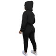 thumbnail image 4 of MAWCLOS Ladies Two Piece Outfit Drawstring Tracksuit Sets Long Sleeve Jogger Set Straight Leg Sports Hooded Neck Sweatsuits Black 3XL, 4 of 4