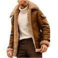 thumbnail image 1 of Veste d'Hiver pour Hommes Décontractée Unie à Col Rabattu, d'Hiver, Épaissie, Fraîche, à Fermeture Éclair, Patchwork, Manteaux, 1 of 9