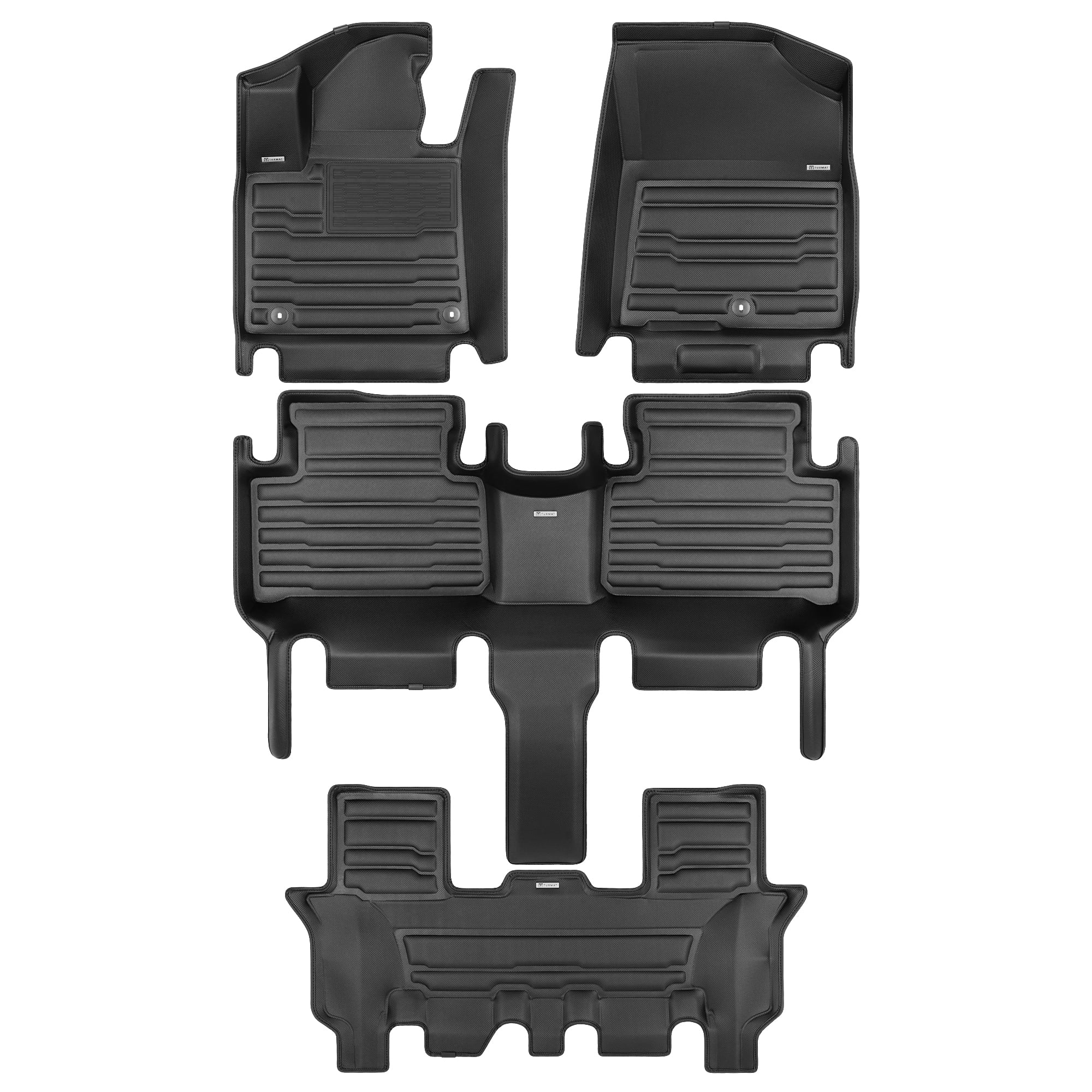 TuxMat - For Kia Sorento 6-Seater 2021-2027 Models - Custom Car Mats - Maximum Coverage, All Weather, Laser Measured - This Full Set Includes 1st, 2nd and 3rd Rows