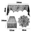 thumbnail image 3 of HOARBOEG Halloween Spiderweb Tablecloth Black Lace Bats Spider Party Table Decor Curtain, 3 of 9