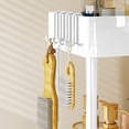 thumbnail image 4 of Three-Layer Movable Narrow Storage Rack with Pulleys, Thick Plastic, 40cm x 12cm x 62cm, Adjustable Partitions, Brake Lock, for Bathroom and Kitchen Crevices, 4 of 6