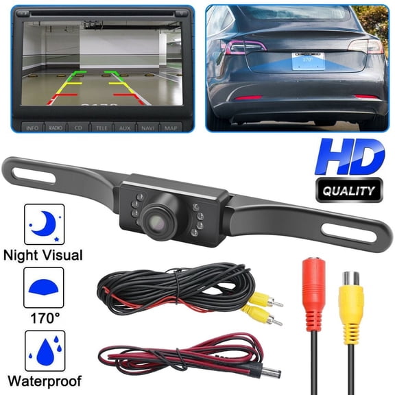 LNGOOR Caméra de Recul Caméra Arrière Universelle pour Camionnette Voiture VUS Angle Parfait 170° Vision Nocturne Étanche
