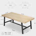 thumbnail image 2 of 71 Inch Rectangular Dining Table for 6-10 People, Modern Kitchen Table with Adjustable Feet, for Kitchen, Dining Room, Living Room, Beige, 2 of 8