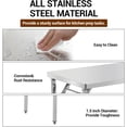 thumbnail image 4 of Commercial-Worktable Folding Workstation Stainless-Steel Heavy-Duty 48 x 24 Inch with 220 lbs Load, Silver Stainless Steel Kitchen Island,Kitchen Work Table, 4 of 7
