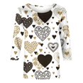 thumbnail image 4 of Chandails de la Saint-Valentin pour Femmes, Coupe Ample, Imprimé de Cœur, Chandails à Col Rond, Décontracté Chic, Tunique à Manches 3/4, Haut Ample, T-Shirt Graphique, Chandails Imprimés de Cœur pour Femmes, Manches 3/4, Col Rond, T-Shirts Graphiques, Hauts de Fête, 4 of 5