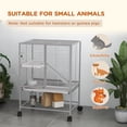 thumbnail image 4 of PawHut 2-Tier Ferret Cage Rolling Small Animal Cage w/ Shelf, Light Grey, 4 of 10