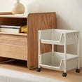 thumbnail image 1 of Matoen Rolling Storage Trolley Laundry Room Organization 2 Tier Mobile Shelving Unit Bathroom Organizer Storage Rolling Utility Trolley for Kitchen Bathroom, 1 of 5