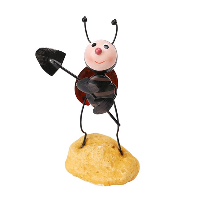 TFixol Whimsical Ladybug Garden Decor - Handcrafted Metal Art for Indoor & Outdoor Spaces, Rust-Resistant Iron & Resin Craftsmanship, Vibrant Colors, Perfect for Home, Office, or Cafe Accents.