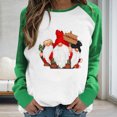 thumbnail image 2 of RKSTN Chandail pour Femmes de Noël à Col Rond, Chandail Imprimé du Père Noël, Manches Longues, Blouse Régulière à Empiècements, 2 of 5