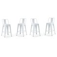 thumbnail image 1 of Simpli Home Rayne 24" Industrial Metal Counter Stool in White (Set of 4), 1 of 10