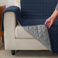 thumbnail image 2 of Housse de Protection Réversible pour Meubles de Chiens et Chats Chaise Marine/gris, 2 of 5