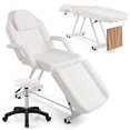 thumbnail image 1 of Gymax 73'' Facial Chair with Hydraulic Stool w/ Detachable Armrests & Towel Rack White, 1 of 10
