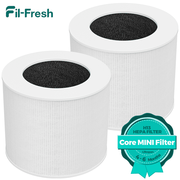Fil-fresh Core Mini Replacement Filter Compatible with LEVOIT Air Purifier HEPA White 2-Pack