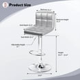 thumbnail image 3 of Homall Barstool Set Of 2 PU Leather Height Adjustable Swivel Bar stools, Hydraulic Kitchen Counter Square Island Bar Stool With Back,Sliver, 3 of 7