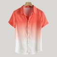 thumbnail image 3 of FAIWAD Men's Gradient Shirts Short Sleeve Button Down Lapel Tops Summer Casual Lightweight Breathable Shirts, 3 of 5