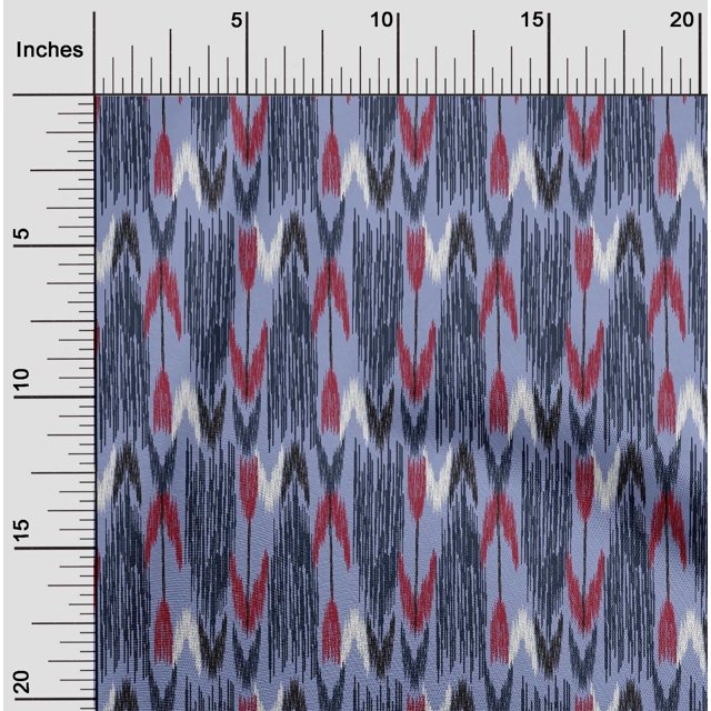 oneOone Georgette Viscose Fabric Arrow Ikat Decor Fabric Printed BTY 42 Inch Wide