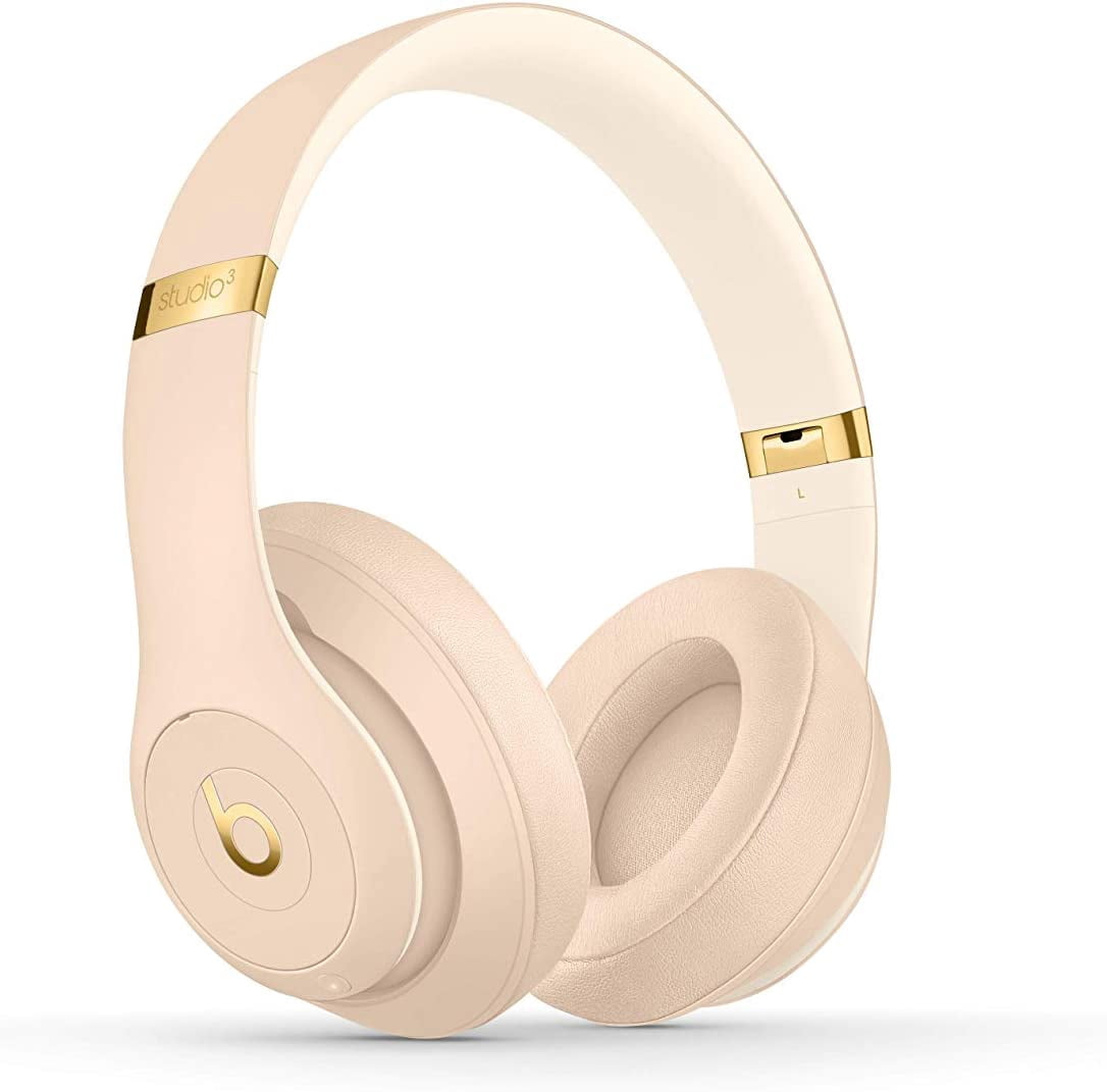 Restored Beats Studio3 Wireless Noise Cancelling Over-Ear Headphones - W1 Chip, Class 1 Bluetooth, 22 Hours of Listening Time, Built-In Microphone - (Desert Sand)