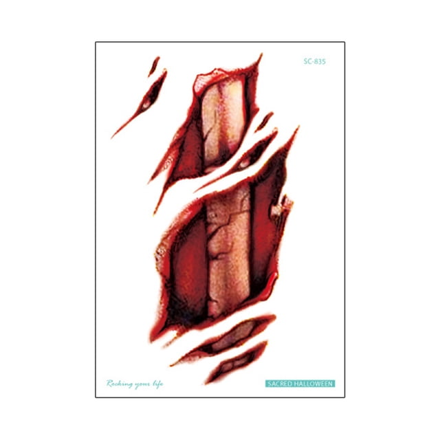 CAROOTU Halloween Stickers Waterproof Simulation Scratches Scars Bite Marks Simulation Fake Wound Tattoo