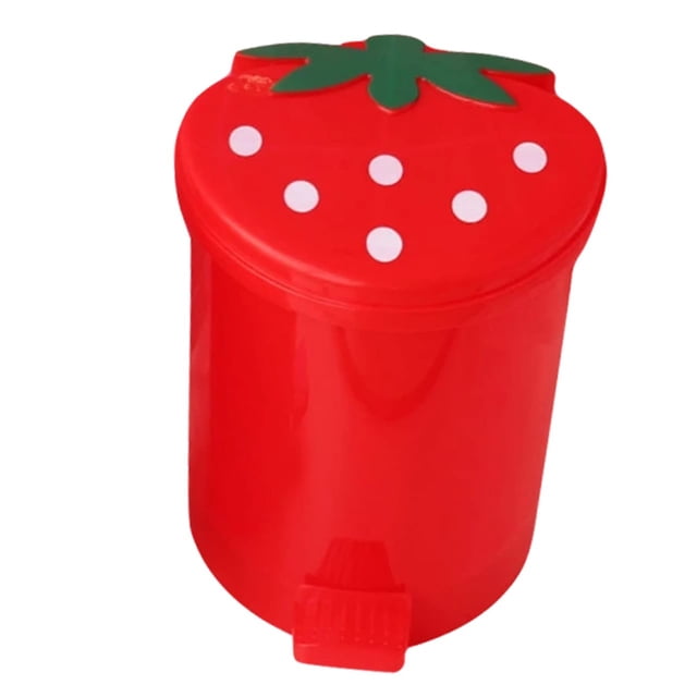 Sacs à Déchets Harpily Poubelle Grande Capacité Bonne Capacité de Poids Forme Exquise Pratique Haute Durabilité Décoratif Plastique Style Fraise Corbeille à Déchets Contenant à Ordures Maison