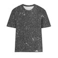 thumbnail image 4 of Amzcrzy Hauts pour Femmes T-Shirts Décontractés à Manches Courtes Hauts d'Été Mode Col Rond Hauts à Sequins pour Femmes Confort Polyvalent Hauts de Sortie Blouses, 4 of 4